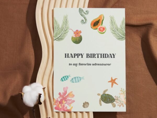 Travel Birthday Cards Pack – Sunset, Nature, Airplane, Tropical – 5 Printable 5x7" Cards | Digital Download for Adventure Lovers - Image 4
