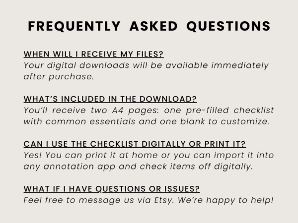 Travel Checklist Printable – 2 Page PDF | Pre-Filled & Blank Packing List | A4 Digital Download for Trip Planning | Canva Friendly - Image 5