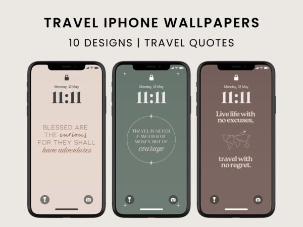 iPhone Wallpapers Pack – 10 Aesthetic Backgrounds | Digital Download | Minimalist & Travel-Inspired Phone Wallpapers